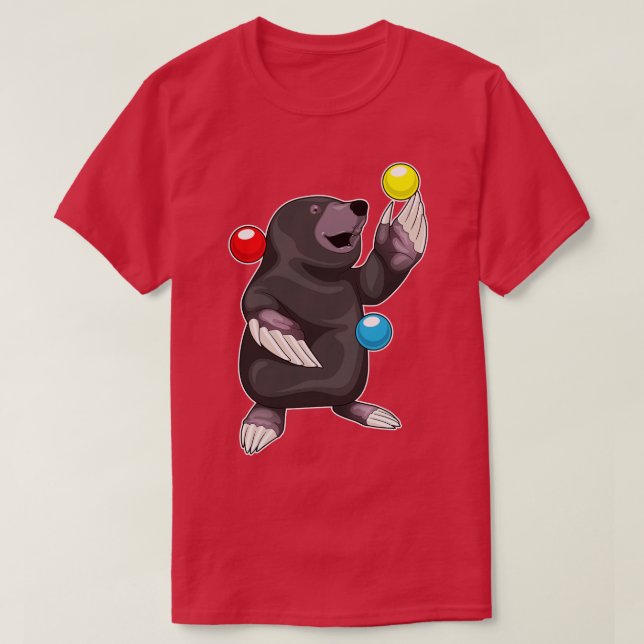 Mole Juggler Juggle T-Shirt (Design Front)