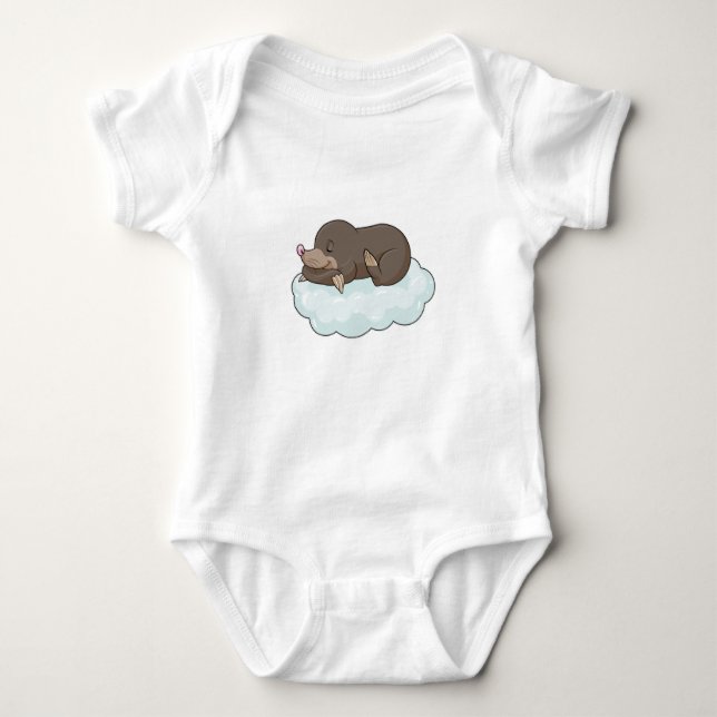 Mole on Clouds Baby Bodysuit (Front)
