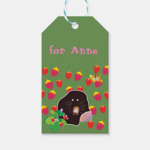 Mole Strawberries Custom Gift Tags
