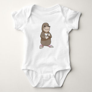 Mole with Coffee Cup Baby Bodysuit