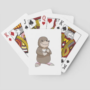 Mole with Coffee Cup Playing Cards