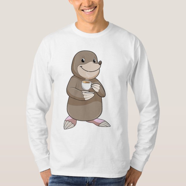 Mole with Coffee Cup T-Shirt (Front)