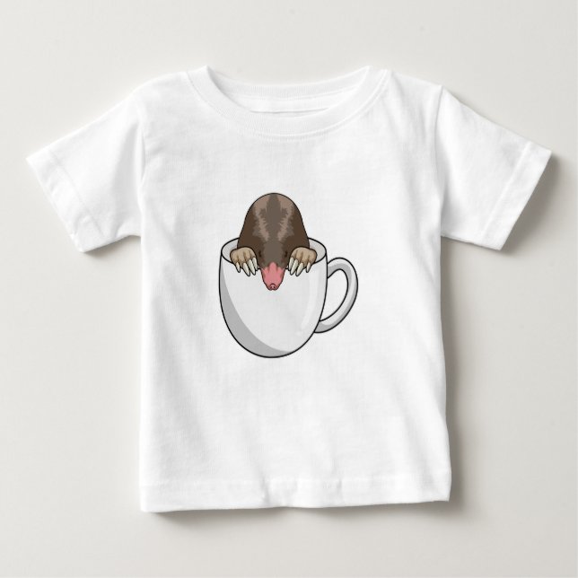 Mole with Cup of Coffee Baby T-Shirt (Front)