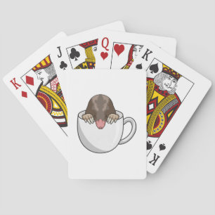 Mole with Cup of Coffee Playing Cards