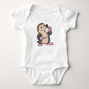 Mole with Cup of Coffee & Saucer Baby Bodysuit