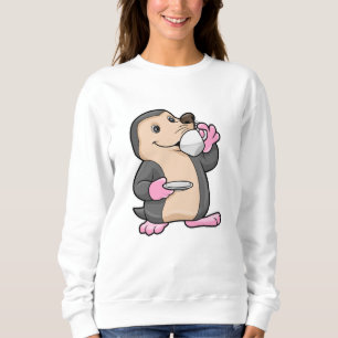Mole with Cup of Coffee & Saucer Sweatshirt