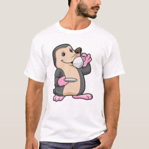Mole with Cup of Coffee & Saucer T-Shirt