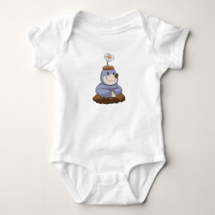 Mole with Daisy Flower Baby Bodysuit