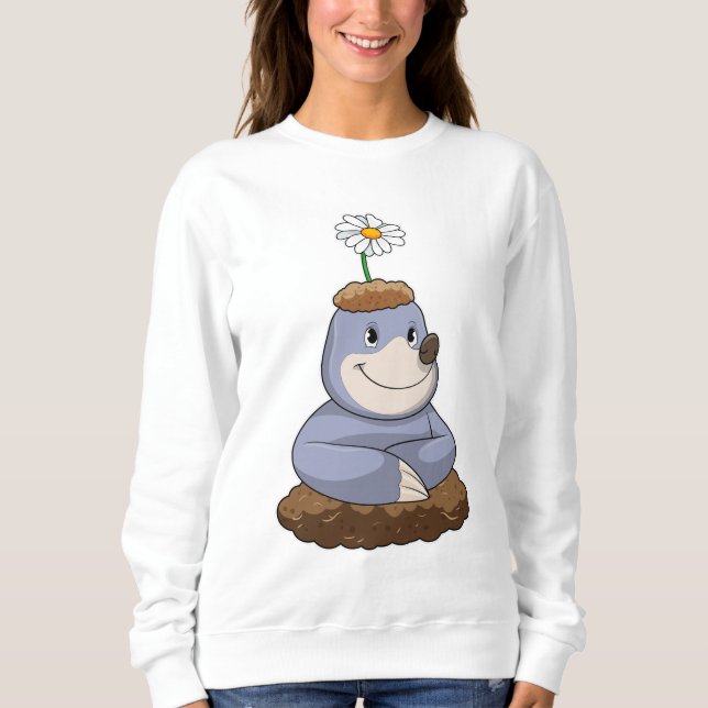 Mole with Daisy Flower Sweatshirt (Front)