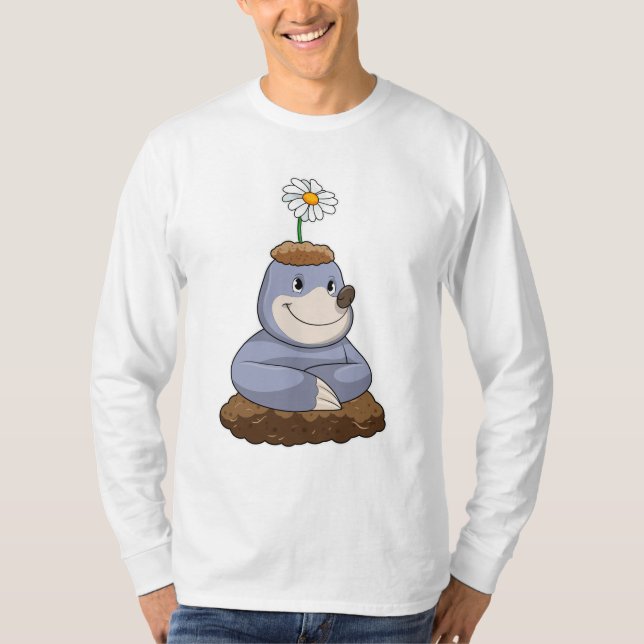 Mole with Daisy Flower T-Shirt (Front)