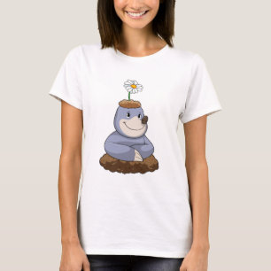 Mole with Daisy Flower T-Shirt