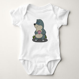 Mole with Donut Baby Bodysuit