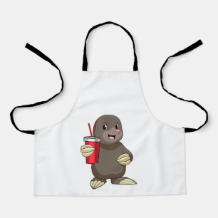 Mole with Drinking mug Apron