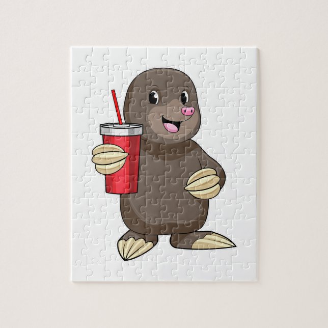 Mole with Drinking mug Jigsaw Puzzle (Vertical)