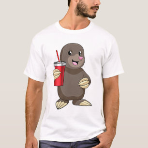 Mole with Drinking mug T-Shirt