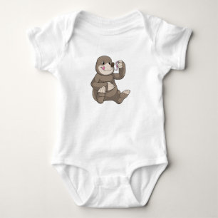 Mole with Earthworm Baby Bodysuit