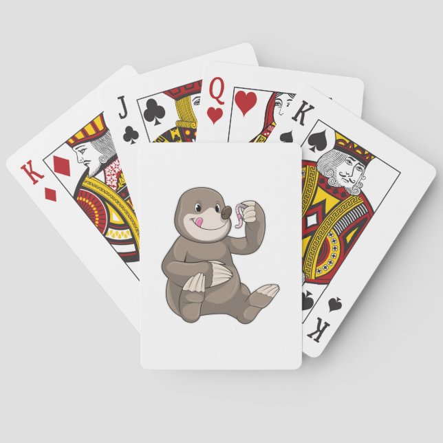Mole with Earthworm Playing Cards (Back)