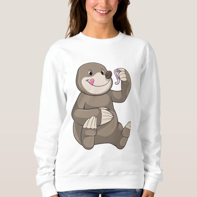 Mole with Earthworm Sweatshirt (Front)