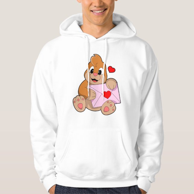 Mole with Heart Envelope Hoodie (Front)
