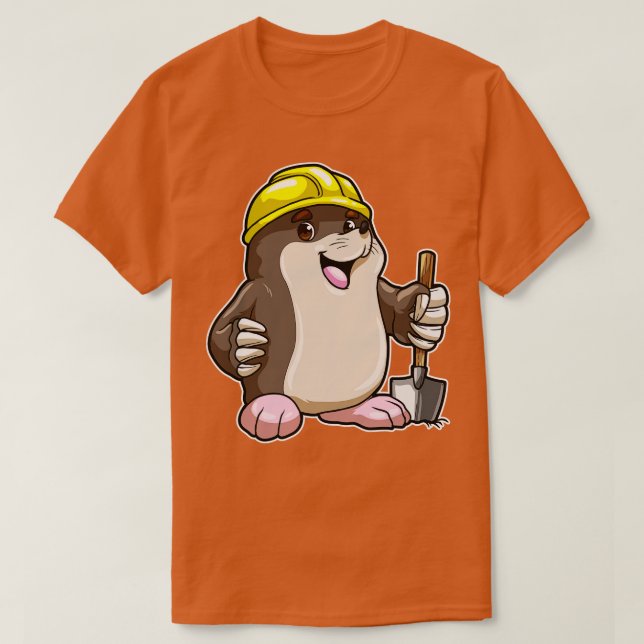 Mole with Helmet Shovel T-Shirt (Design Front)