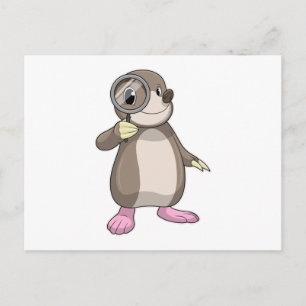Mole with Magnifying glass Postcard