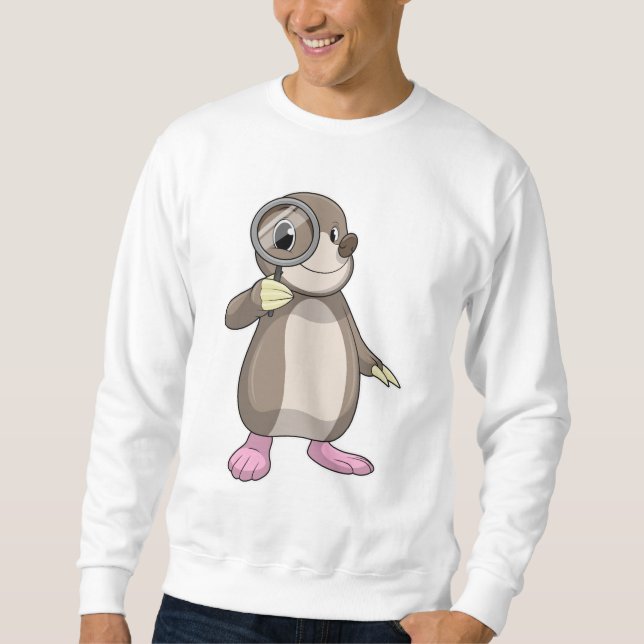 Mole with Magnifying glass Sweatshirt (Front)