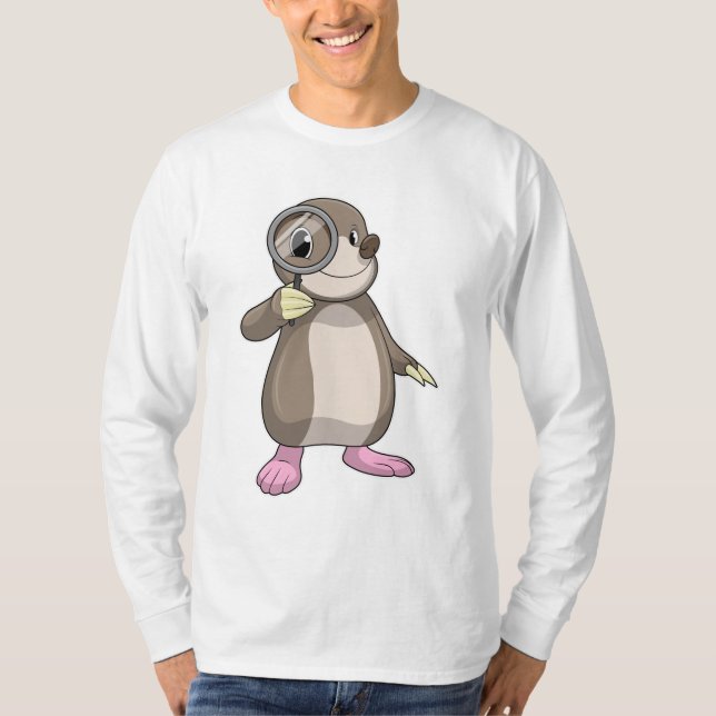 Mole with Magnifying glass T-Shirt (Front)