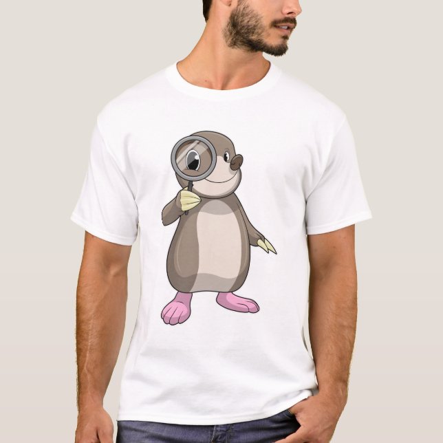 Mole with Magnifying glass T-Shirt (Front)