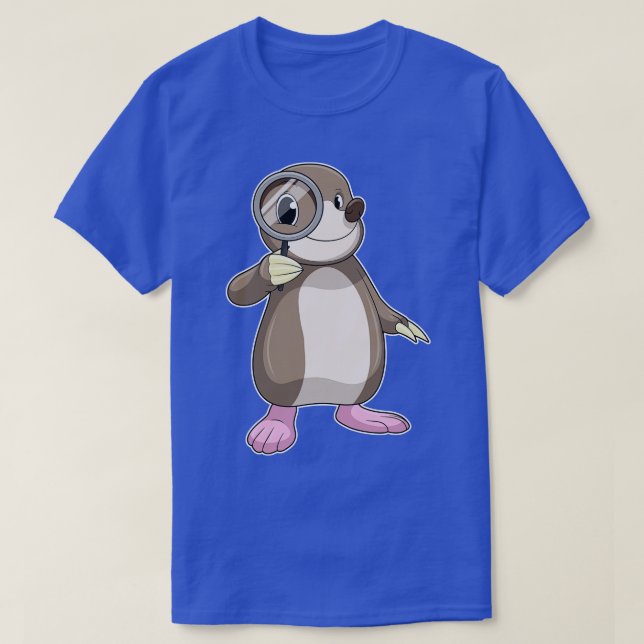 Mole with Magnifying glass T-Shirt (Design Front)