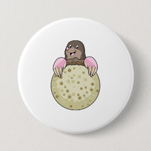 Mole with Moon 7.5 Cm Round Badge