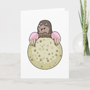 Mole with Moon Card