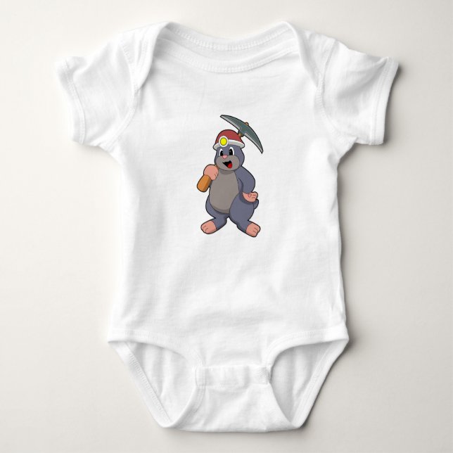 Mole with Pickaxe Baby Bodysuit (Front)