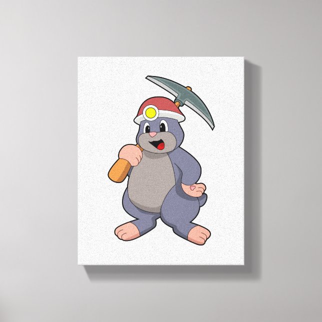 Mole with Pickaxe Canvas Print (Front)