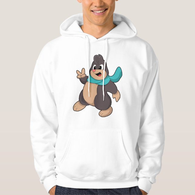 Mole with Scarf Hoodie (Front)