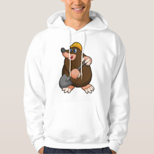 Mole with Shovel & Hard hat Hoodie