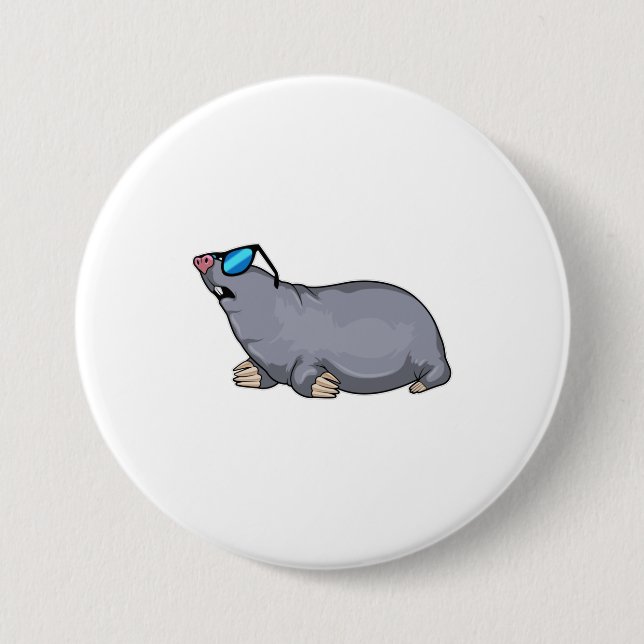 Mole with Sunglasses 7.5 Cm Round Badge (Front)