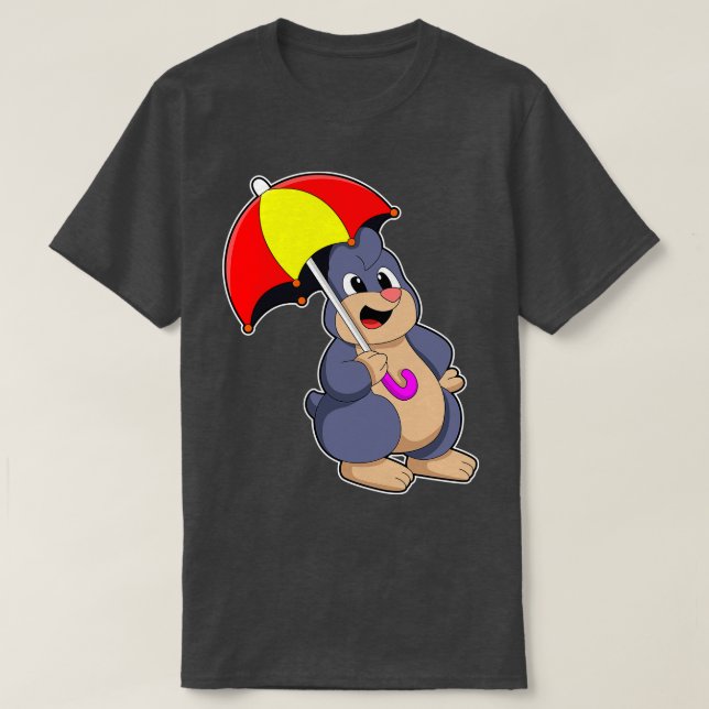 Mole with Umbrella 2 T-Shirt (Design Front)