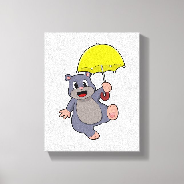 Mole with Umbrella Canvas Print (Front)