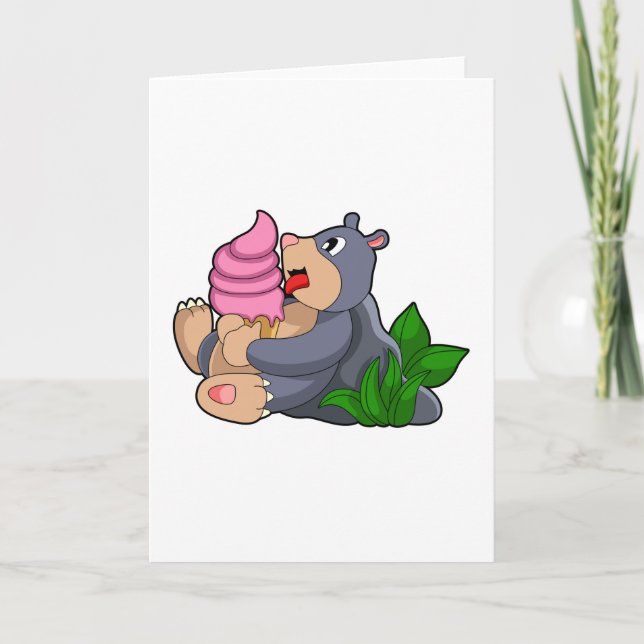 Mole with Waffle ice cream Card (Front)