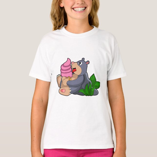 Mole with Waffle ice cream T-Shirt (Front)