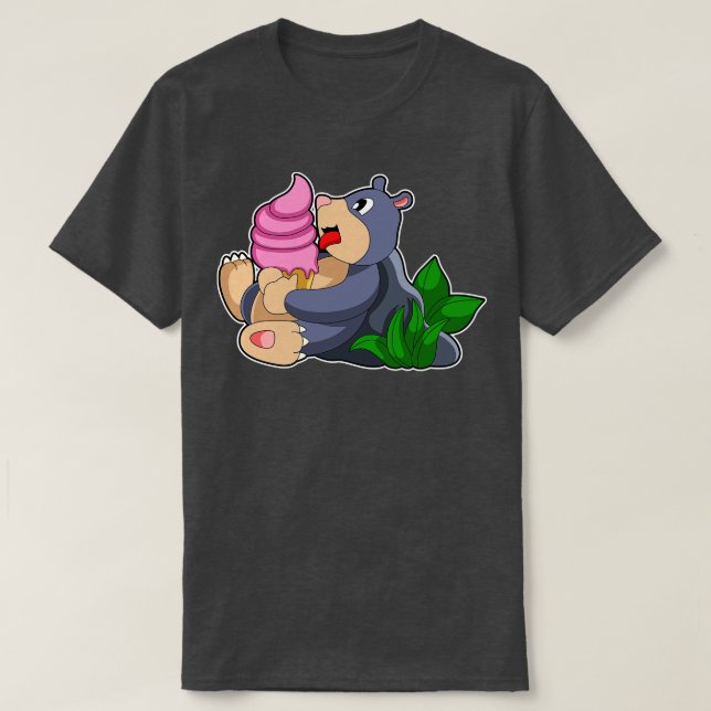 Mole with Waffle ice cream T-Shirt (Design Front)