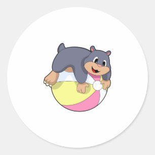 Mole with Water polo.PNG Classic Round Sticker