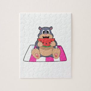 Mole with Watermelon.PNG Jigsaw Puzzle