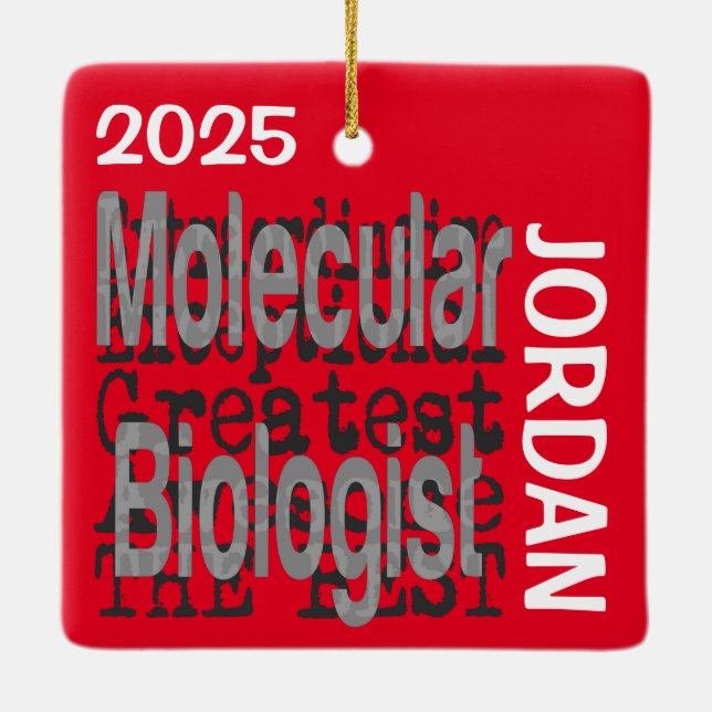 Molecular Biologist Extraordinaire CUSTOM Ceramic Ornament (Back)