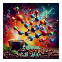 Molecular Caffeine Structure - Science Art Coffee