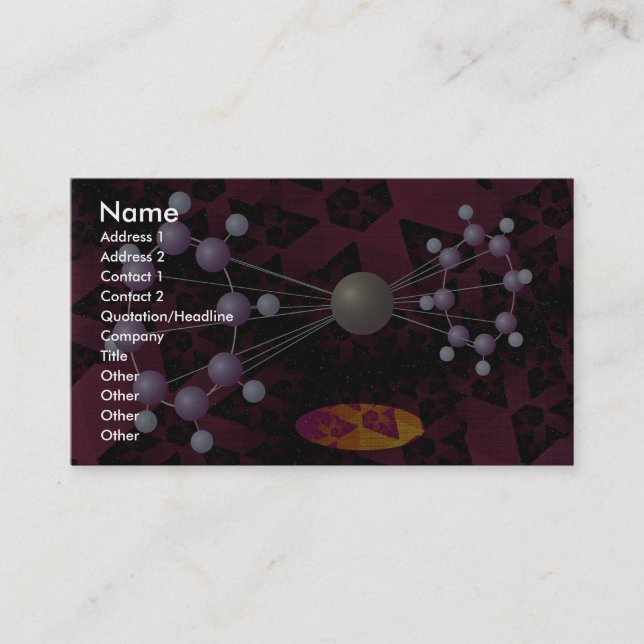 Molecular structure dimension business card (Front)
