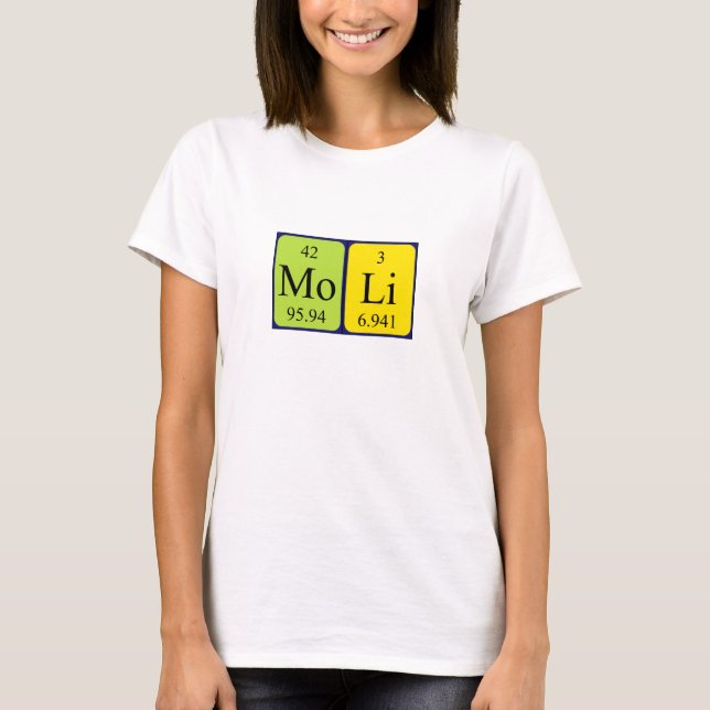 Moli periodic table name shirt (Front)