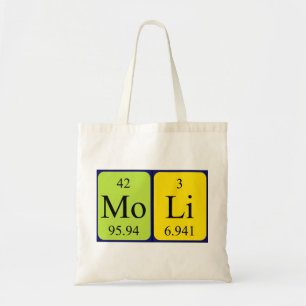 Moli periodic table name tote bag