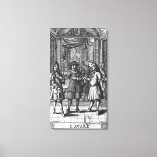 Moliere as Harpagon, frontispiece illustration Canvas Print
