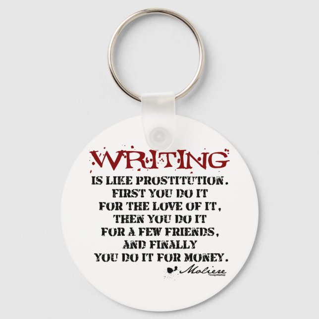 Moliere Writing Quote Key Ring (Front)